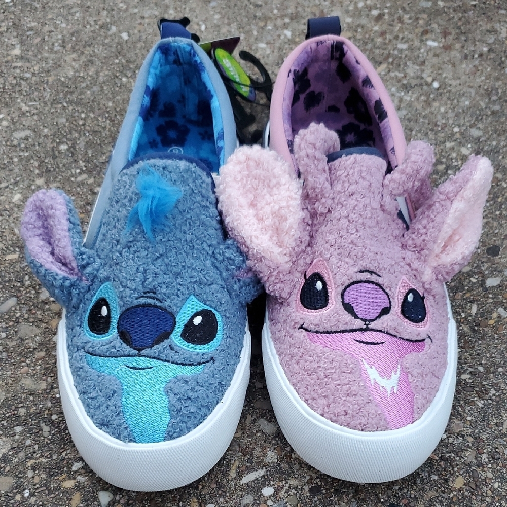 Ground Up Lilo & Stitch Angel Plush Fuzzy Slip-On Sneakers Women's 8 Trendsetter - Picture 2 of 7